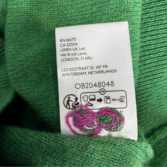 Anthropologie Pilcro The Alani Cashmere Crop crewneck Sweater "MILAN" Green SzL - Picture 4 of 9